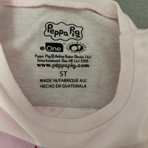 Peppa Pigs Toddler Girls Pink Sisters T Shirt Girls Size 5T - Picture 3 of 4